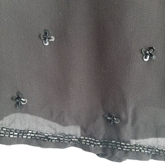 RAINDROPS Beaded A-Line Knee Length Midi Flowy Skirt Black Sz L - Picture 5 of 10